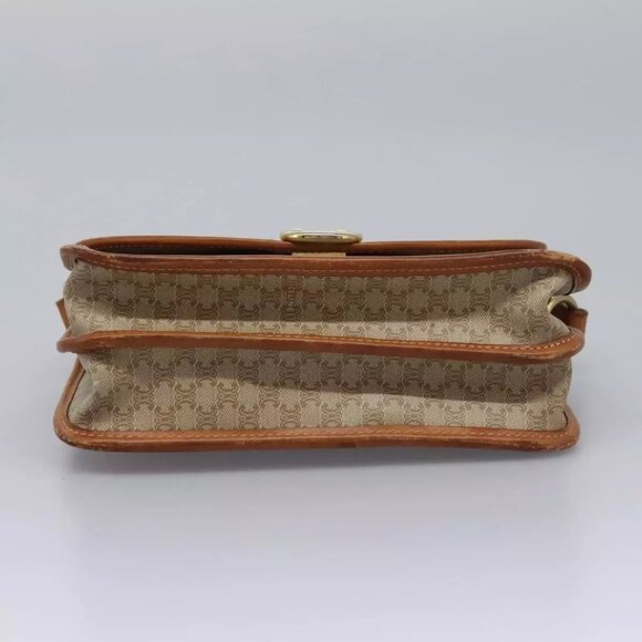 CELINE Macadam Canvas Shoulder Bag Beige Gold Auth - Picture 9 of 16
